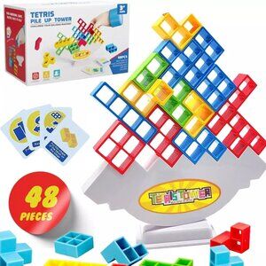 Tetris Tower Game - 48 Pcs Tetra Tower Stacking Game, Balance Perception, 48pcs